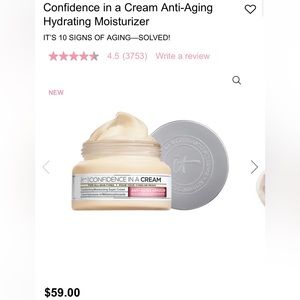 NIB IT Cosmetics Confidence in a Cream Anti-Aging Moisturizer Super Cream